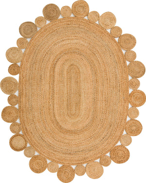 Unique Loom Braided Jute Gauri Hand Braided Bohemian Rug Natural,  7' 10" x 10' 0"