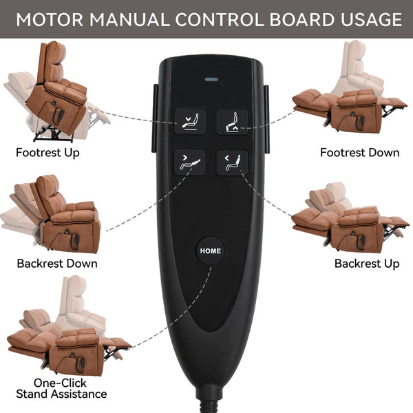 English Elm Orange Leatheraire Dual Motor Power Lift Recliner with Massage Heat and Lumbar W1803P340283