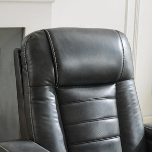 English Elm P42 Power Recliner with Led Lighting Wireless Charging and Faux Leather Home Theater Seat W1805P211241