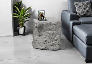 English Elm Accent Table with Stone Inspired Grey Finish Weather Resistant Modern Indoor Outdoor Use B2710P461686