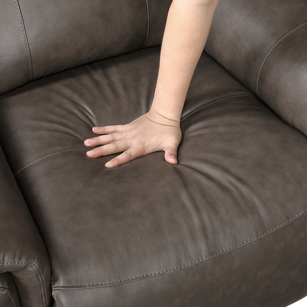 English Elm Luxury Premium Leather Recliner with 360° Swivel, Gentle Glide, High-Density Foam & Pocket Coils Dark Brown 36 L x 30.5 W x 26 H B011P395828