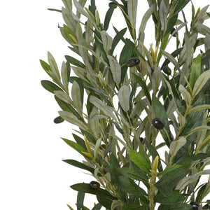 English Elm Christopher Knight Home® - 6' Olive Tree Faux Plant with Pre-Potted Black Plastic Base, Lifelike Leaves, Low Maintenance Décor Green N772P286766G