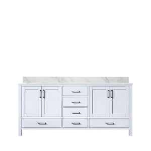 English Elm White Double Bath Vanity With Carrara Marble Top – Elegant Design, Ample Storage & Timeless Finish B2731P258901-GIGA