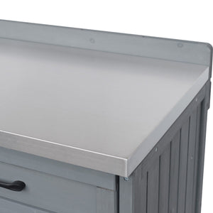 English Elm K&k Outdoor Modular Kitchen Island 2 Piece Fir Wood Stainless Steel Sink Station N707S000024G