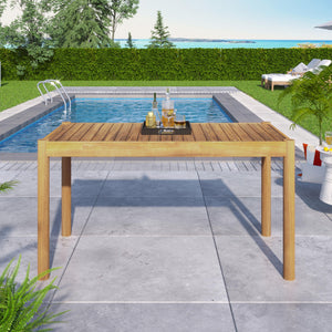 English Elm Christopher Knight Home® - Dining Wooden Acacia Dining Table for 4-6 with Spacious Countertop, Non-Slip Pads, Easy Care, Sturdy construction N779P210771L