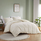 Urban Habitat Wyatt Casual 3 Piece Knitted Jersey Duvet Cover Set UH12-2479 Ivory