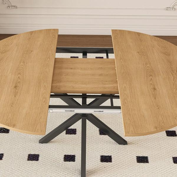 English Elm 59-inch Expandable Glass Top Dining Set Seats 8 with Upholstered Chairs X-base W2700S00123