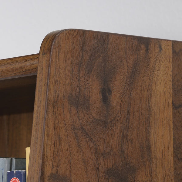 English Elm Wide Bookcase Brown Finish — 72" Engineered Wood Storage with Sliding Doors, 2 Fixed + 1 Adjustable Shelf, Durable Design B356P402663