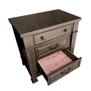 English Elm Transitional Dark Walnut Nightstand with Usb Charging Dovetail Drawers Bedroom B2741P435887