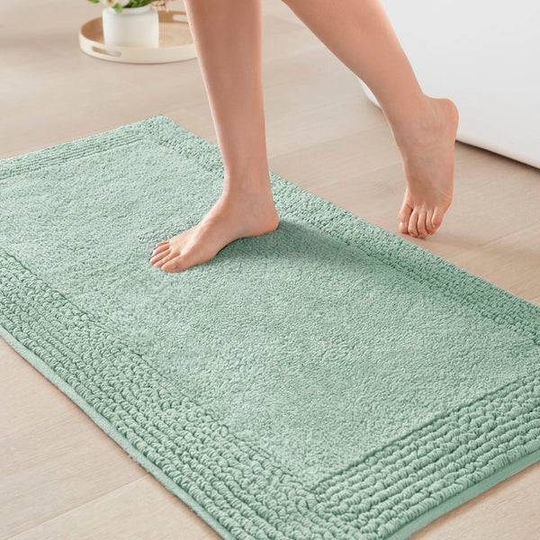 English Elm 1 Heavyweight Cotton Tufted Bath Rug Reversible Spa Grade Absorbent Floor Mat Green B035P319563