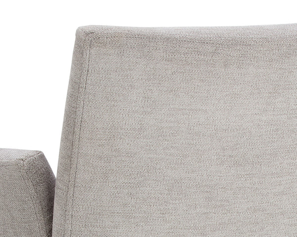 Sunpan Gesa Modern Barstool with Antique Brass Frame and Durable Performance Fabric for Elegant Dining Spaces Polo Club Stone