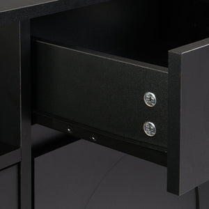 English Elm ON-TREND Elegant Arched Shoe Cabinet with Drawer and Adjustable Shelves, Stable Storage Sideboard for Entryway Black WF321210AAB