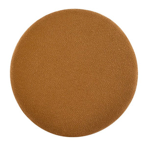 English Elm Christopher Knight Home® - Modish Round Ottoman with Plush Bouclé Top and Splayed Rubberwood Legs for Cozy Modern Living Room Natural Wood,Pumpkin Orange N769P346256O