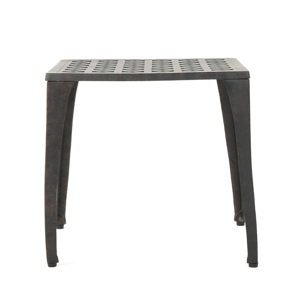 English Elm Christopher Knight Home® - Outdoor 18" Cast Aluminum Side Table - Elegant & Weather-Resistant Accent For Patio Or Indoor Use N773P348245B