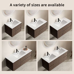 English Elm Ceramic Porcelain Countertop Basin Thin Edge Single Bowl Vanity Sink for Modern Bathrooms W3402P402908