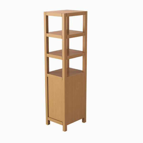 English Elm 20" Oak Finish Freestanding Bathroom Tower Cabinet with Soft Close Door and Drawer T3785P442242