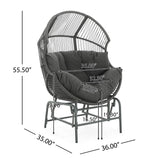 Christopher Knight Home® - Noble House - Palos Outdoor Wicker Glider Chair - Dark Gray