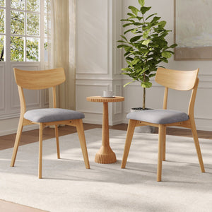 English Elm Mid-century Modern Upholstered Dining Chairs Set of 4 with Rubberwood Splayed Legs Dark Grey,Natural N768P189387O_4
