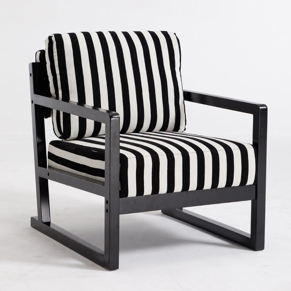 English Elm Mid-century Modern Linen Lounge Chair with Solid Wood Legs for Living Room W1249P479873