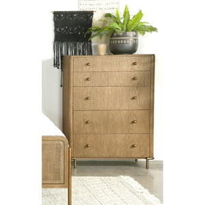 English Elm Stevie 5-Drawer Chest: Mid-Century Modern Storage Solution With Boho Charm & Felt-Lined Drawer B062P358073-GIGA