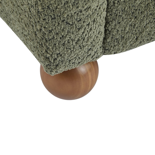 English Elm Christopher Knight Home® - Cozy Wingback Armchair with Plush Bouclé Upholstery, Solid Wood Legs, Timeless Elegant Comfort Olive Green,Teak 32 L x 29.5 W x 26.75 H N776P293322G