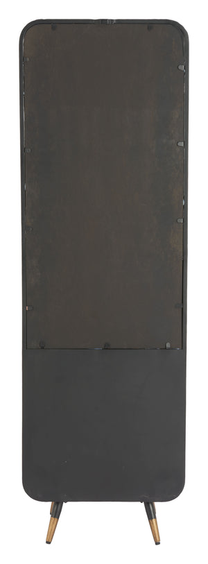 Zuo Modern Magara Bar Cabinet Black - Stylish Fir Wood & Steel Design With Mirror Glass For Modern Elegance Black Fir Wood,Mdf,Glass,Steel 110731-zuo-modern