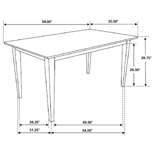 English Elm Gianna Rubberwood Rectangular Dining Set with High-back Microfiber Chairs for Five B062S01528