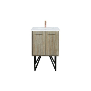 English Elm Rustic Acacia Bath Vanity 24" W With Cultured Marble Top & Chic Rose Gold Faucet For Modern Charm B2731P259662-GIGA