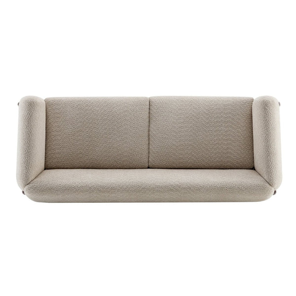 English Elm 82inches Boucle Textured Three Seat Sofa with Walnut Wedge Feet for Modern Living N771P205090V