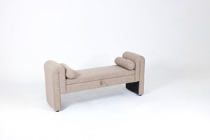 English Elm 60-inch Velvet Storage Bench Upholstered Seat with Hidden Compartment for Bedroom Entryway Oatmeal W2795P429926