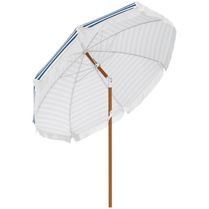 English Elm Outsunny 7 Ft Outdoor Patio Umbrella With Tilt & Vent, Stylish Blue Stripe Market Parasol For Shade W2225P200376-GIGA