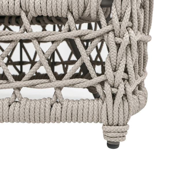 English Elm Jennifer Taylor Home - Everly Barrel Patio Arm Chair with 37.5" W Woven Olefin Frame, Quick-Dry Foam & Removable Covers B2719P245982