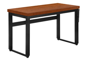 English Elm Computer Desk - 48" Adjustable Standing Desk With Cherry Laminate Top & Black Metal Frame For Home Office B2710P219891
