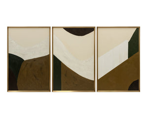 Sunpan ROAD Trip Hand-Painted Abstract Art - 40" x 60" Bronze Framed Canvas with Earthy Elegance I A0411