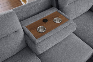 English Elm Kipriano Chenille Sleeper Sectional with Storage Chaise and Built in Charging Console B2749S00267