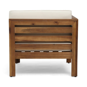 English Elm Cambridge Acacia Wood Outdoor L Shaped Sectional Sofa Set with Teak Finish Patio 63705.00BGE