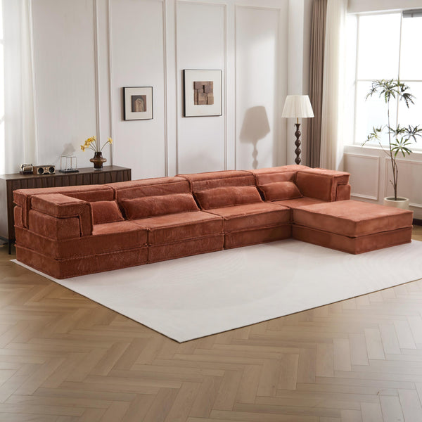 English Elm Compression Modular Sofa Bed - Oversized Boneless Design, Plush Memory Foam, Versatile & No Assembly W3723S00034