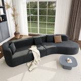 English Elm Modern Large 2-Piece Sectional Sofa With 3 Pillows,For Living Room, Bedroom