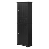 English Elm Tall Bathroom Storage Cabinet, Freestanding Storage Cabinet With Drawer and Adjustable Shelf, Mdf Board With Painted Finish, Black