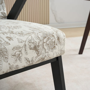 English Elm Mid-Century Lounge Armchair with Cushion, Beige+Grey Polyester, Ergonomic Design, 350lbs Capacity W2989P339876