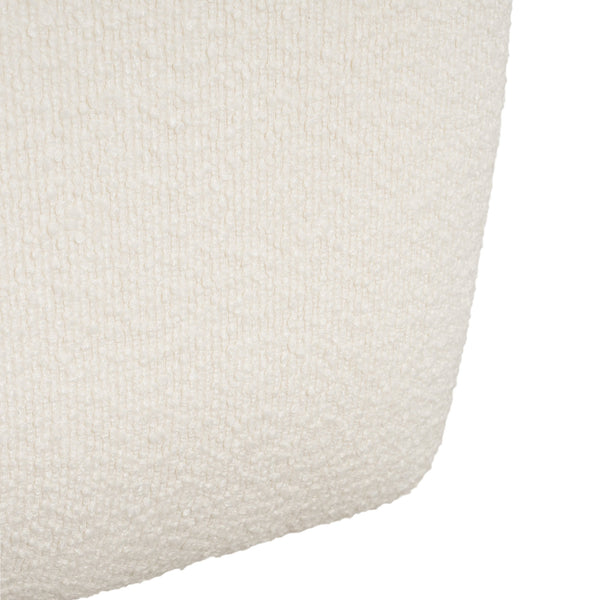 English Elm Christopher Knight Home® - Upholstered Square Ottoman with Luxurious Bouclé Fabric, Dense Foam & Pocket Coil Comfort, Modern Appeal White N757P294261U