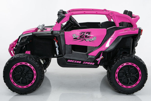 English Elm 24v Kids Ride on Utv with Parental Remote Independent Suspension and Bluetooth Audio Magenta W3662P456698