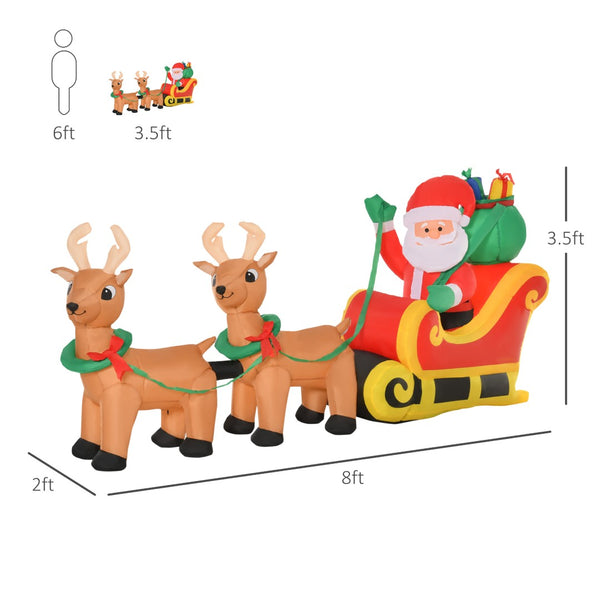 English Elm Inflatable Santa Fire Truck Yard Display with Led Lit Tree 7.5 Foot Holiday Decor T3971P412830