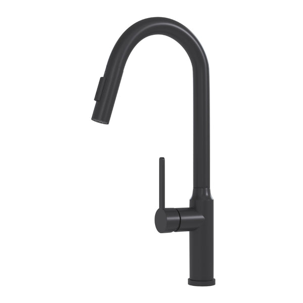 English Elm Bothwa Pull Down Kitchen Faucet with Stainless Steel Spout and Ceramic Cartridge Control Matt Black B2724P262920