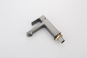 English Elm Gun Gray Single Hole Bathroom Faucet - Modern Sink Fixture With Easy Install & Two Hoses Included T3177P289655