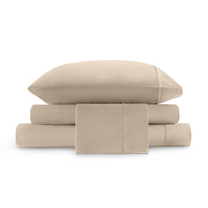 English Elm 4 Pieces Cal King Sateen Sheet Set - Luxurious 100% Egyptian Cotton For Silky Smooth Comfort B035P381334
