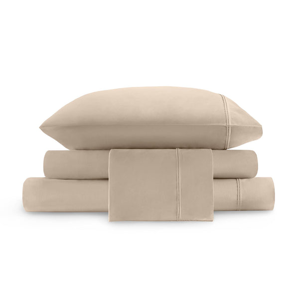 English Elm 4 Piece Queen Sateen Sheet Set - Luxurious Egyptian Cotton, Deep-Pocket, Easy Care Bedding Essentials B035P381332