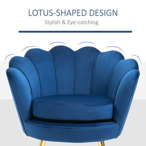 English Elm Velvet Barrel Accent Chair with Gold Legs Lotus Sculpted Back for Living Room T3971P387911