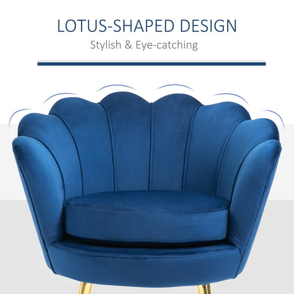 English Elm Velvet Barrel Accent Chair with Gold Legs Lotus Sculpted Back for Living Room T3971P387911