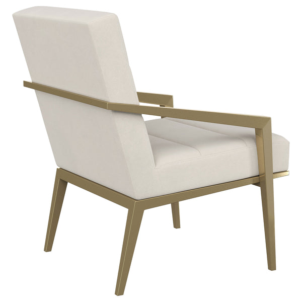 English Elm Merriman Upholstered Metal Arm Accent Chair with Gold Frame, Sculpted Sloping Arms and Luxe Comfort (96) Cream B062P299926